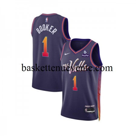 Maillot Basket Phoenix Suns Devin Booker 1 Nike 2023-2024 City Edition Violet Swingman - Homme